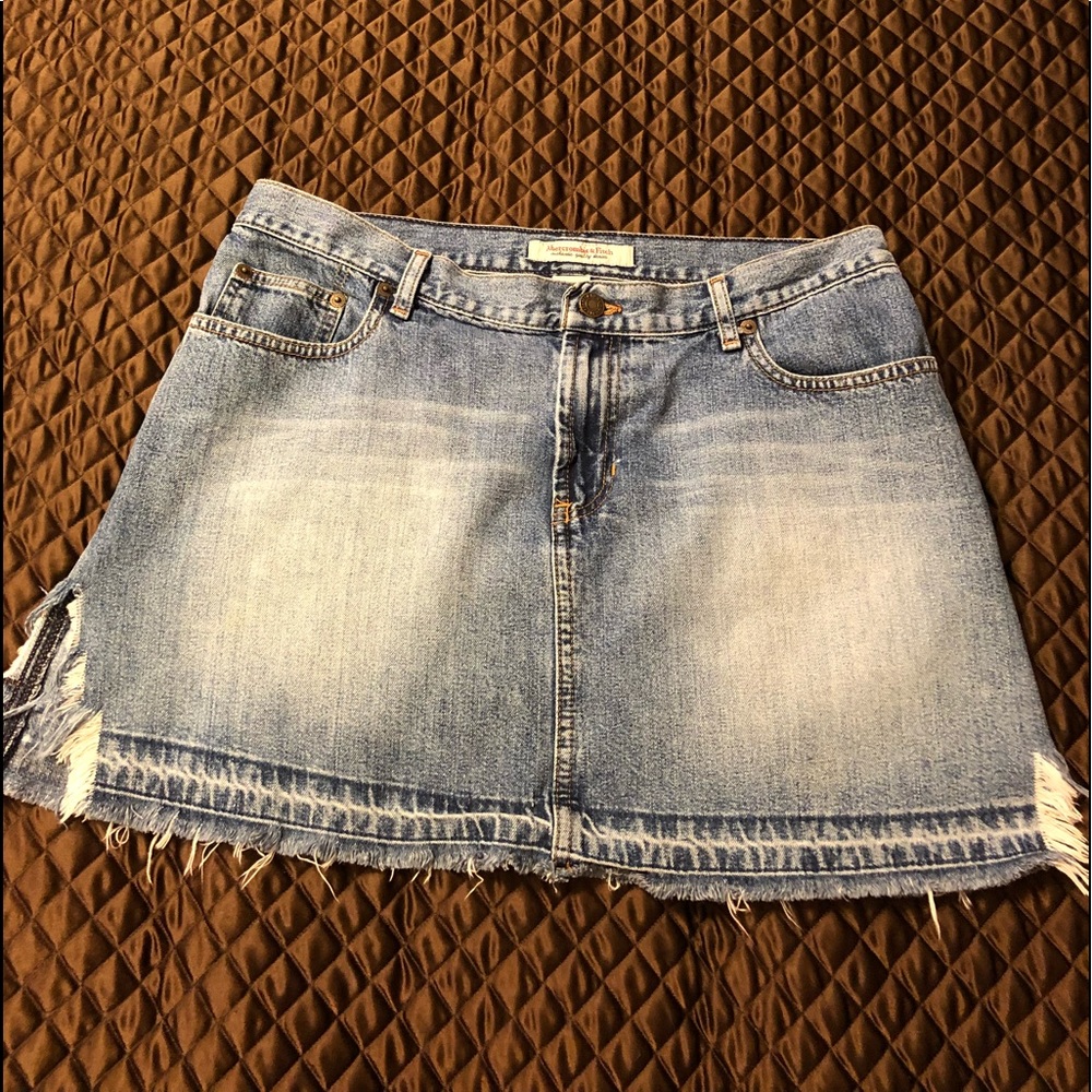 Abercrombie & Fitch distressed denim mini skirt